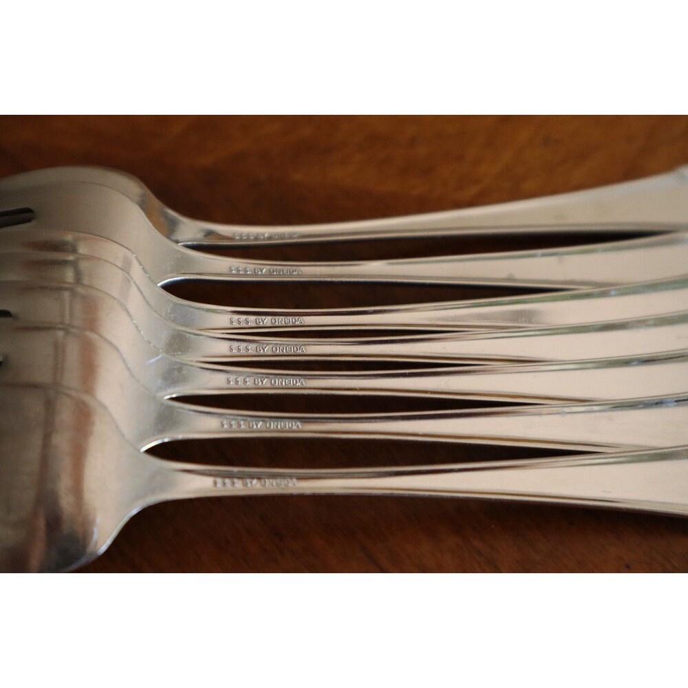 Lot Of 7x Oneida Maestro St Leger SSS Stainless Flatware Salad Forks 6.2” USA - Picture 4 of 8